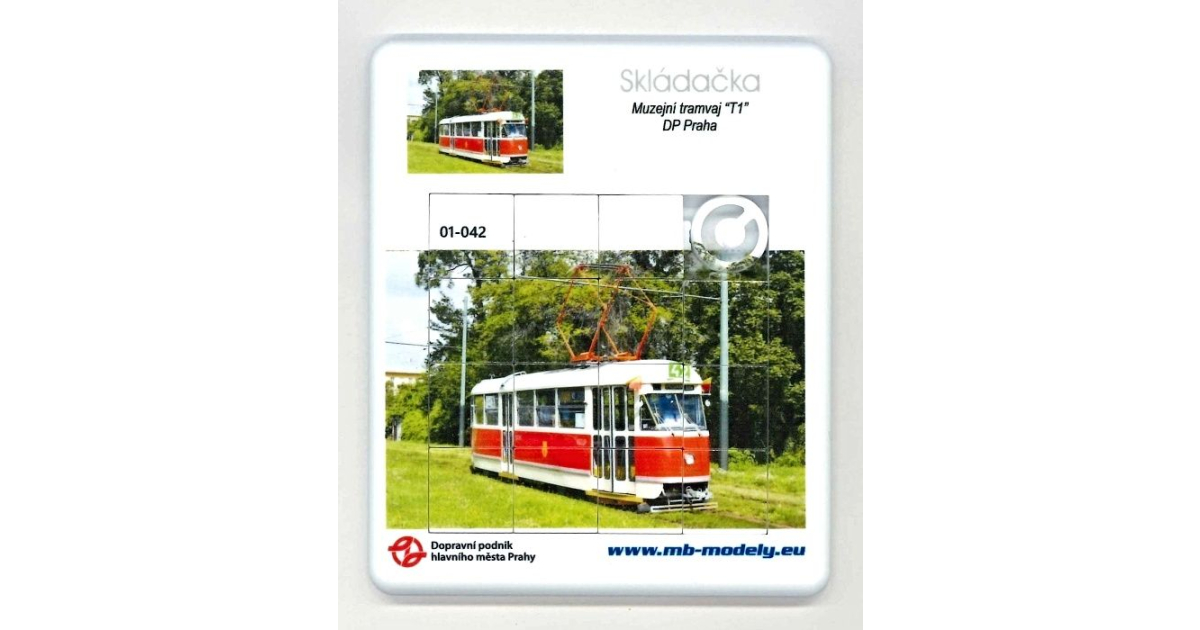 Skládačka (hra) tramvaj Tatra T1 (linka 42) | Fanshop DPP