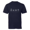 Tmavě modré dětské charitativní triko Klokart (kolekce Transport)