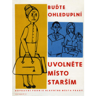 Pohlednice s retro motivem Buďte ohleduplní (1969)