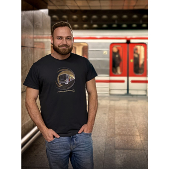 Antracitové triko metro 81-71 (barevný potisk)