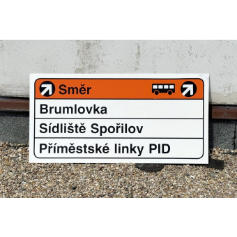 Originální orientační tabule ze stanice Budějovická