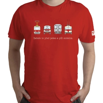 Triko 150 let MHD v Praze 1875–2025 | červené