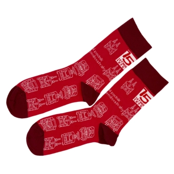 Ponožky 150 let MHD v Praze 1875–2025 | červené