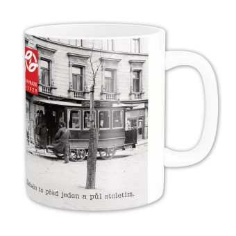 Hrnek 150 let MHD v Praze 1875–2025 | bílý