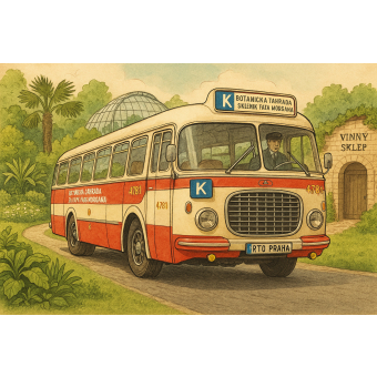 Historickým autobusem Škoda 706 RTO na prohlídku Botanické zahrady, skleníku Fata Morgana a vinného sklepa