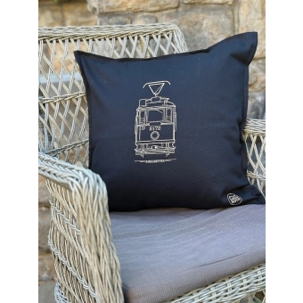 Černý povlak na polštář tramvaj Ringhoffer