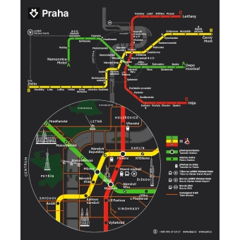 Schéma sítě z vozu metra