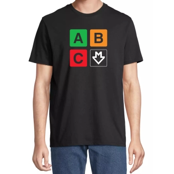 Triko s logem metra a tras A, B, C | černé