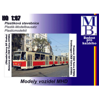 Stavebnice modelu tramvaje ČKD Tatra KT8D5 (původní barvy DP, H0)