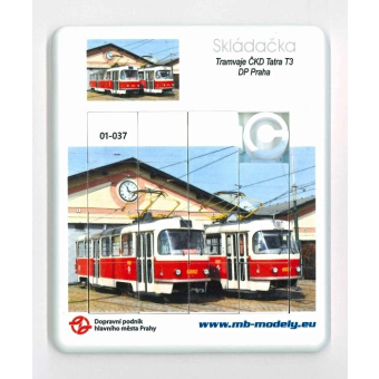 Skládačka (hra) tramvaje ČKD Tatra T3