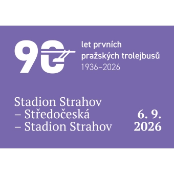 Jízdy k výročí 90 let trolejbusů Stadion Strahov – Středočeská – Stadion Strahov