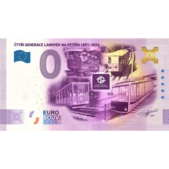 „Bankovka“ Euro Souvenir Čtyři generace lanovky na Petřín