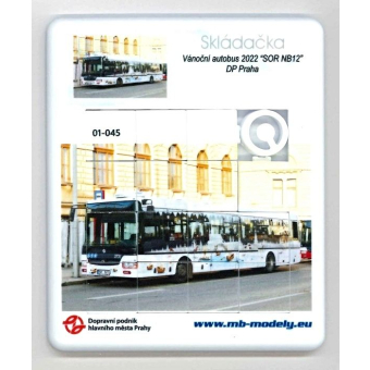 Skládačka (hra) autobus SOR NB12 (vánoční autobus)