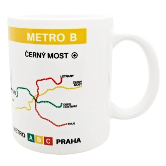 Hrnek s motivem linky metra B