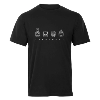 Černé pánské charitativní triko Klokart (kolekce Transport)