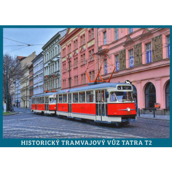 Pohlednice Historické tramvajové vozy Tatra T2 (č. 6003 a 6004)