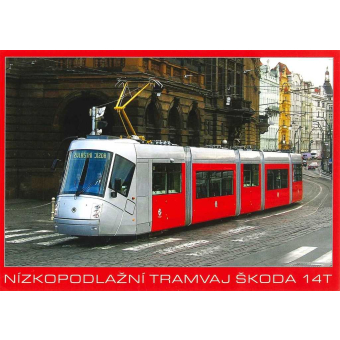 Pohlednice Nízkopodlažní tramvaj Škoda 14T u Národního divadla