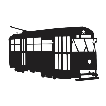 Samolepka tramvaj Tatra T1 (velká, 3D)