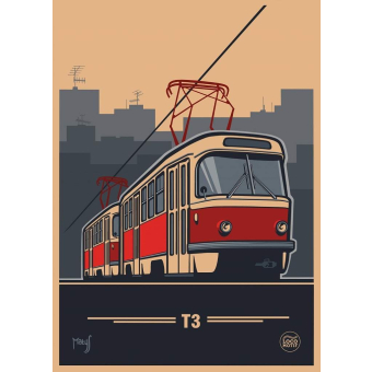 Plakát tramvaj ČKD Tatra T3