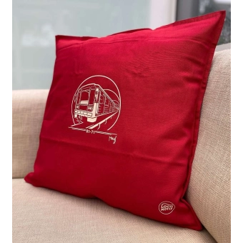 Červený povlak na polštář metro 81-71