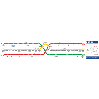 Schéma tras metra „Jezevčík“ 2023 (samolepka)