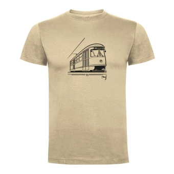 Béžové triko tramvaj Tatra T1