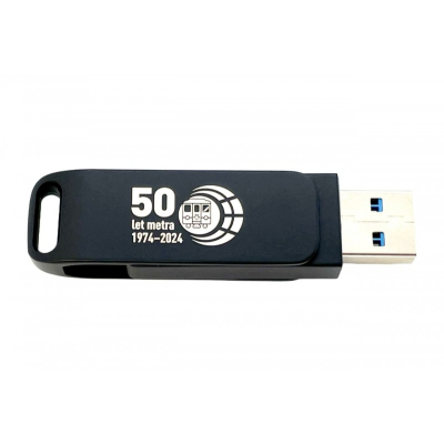                             USB flash disk s logem DPP a logem výročí 50 let metra 1974–2024                        