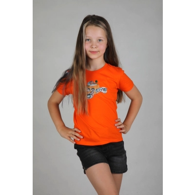                             Oranžové dětské charitativní triko Klokart (kolekce Historie metra)                        