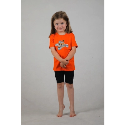                             Oranžové dětské charitativní triko Klokart (kolekce Historie metra)                        