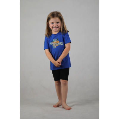                             Modré dětské charitativní triko Klokart (kolekce Historie metra)                        