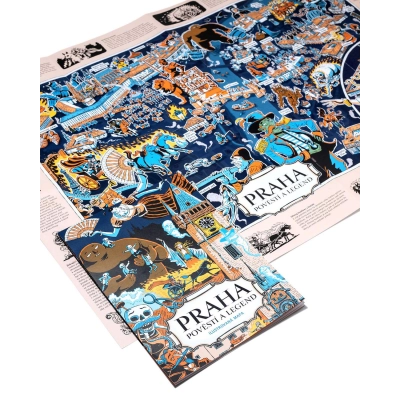                             Ilustrovaná mapa Praha pověstí a legend                        