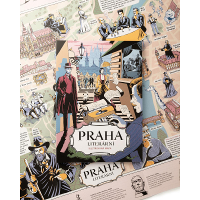                             Ilustrovaná mapa Praha literární                        
