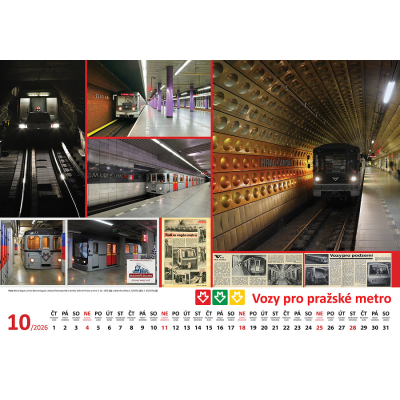                             Nástěnný kalendář Pražské metro očima Pražana 2026                        