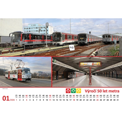                             Nástěnný kalendář Pražské metro očima Pražana 2026                        