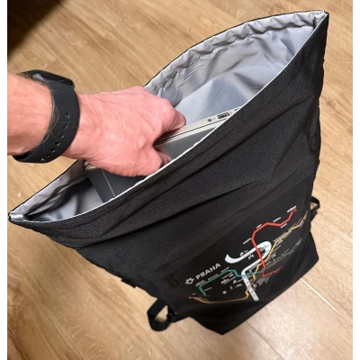                             Batoh se schématem pražského metra | černý                        