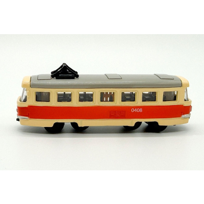                             Kovová mini tramvaj s novým logem DPP                        