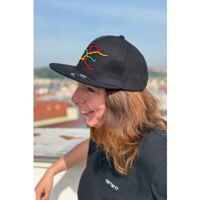                            Kšiltovka s trasami metra | černá                        