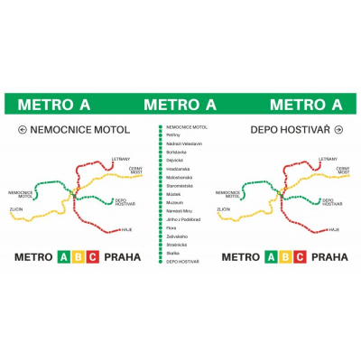                             Hrnek s motivem linky metra A                        