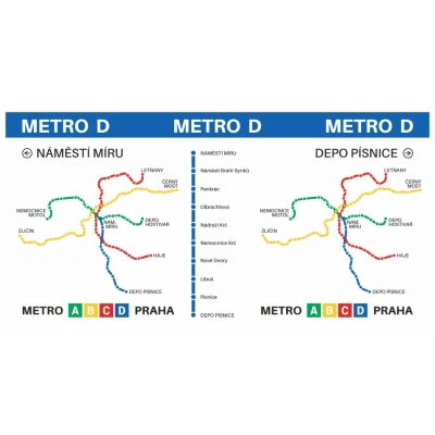                             Hrnek s motivem linky metra D                        