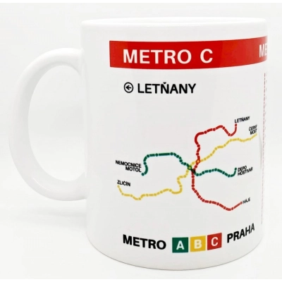                             Hrnek s motivem linky metra C                        