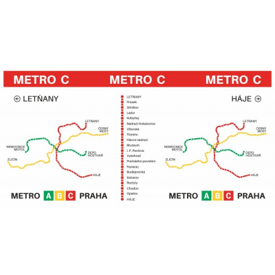                             Hrnek s motivem linky metra C                        