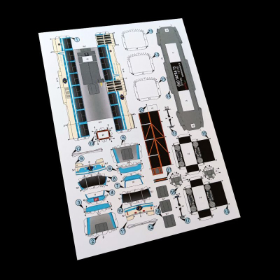                             Papírový model tramvaje ČKD Tatra T3 Vyhlídkový vůz Měsíček („vystřihovánky“)                        