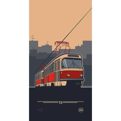                             Sportovní rychleschnoucí ručník tramvaj ČKD Tatra T3                        