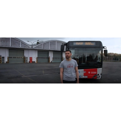                             Šedé melírované triko autobus Solaris Urbino 10,5 (nátěr PID)                        