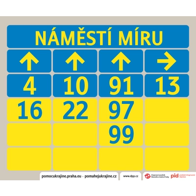 Charitativní zastávkové tablo Náměstí Míru                    