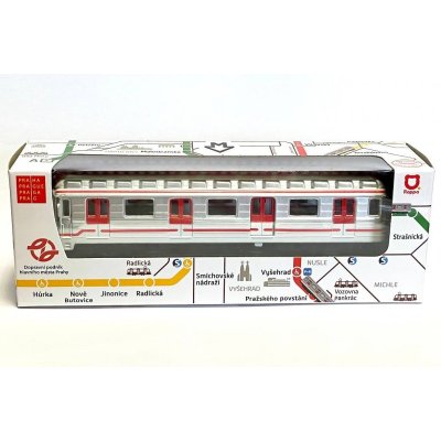 Kovové pražské metro s logem
