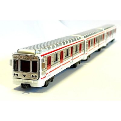 Kovové pražské metro s logem