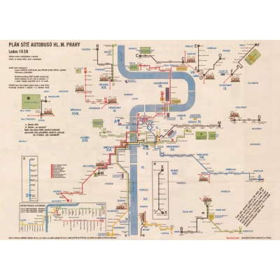 Plán sítě autobusů hl. m. Prahy 1938