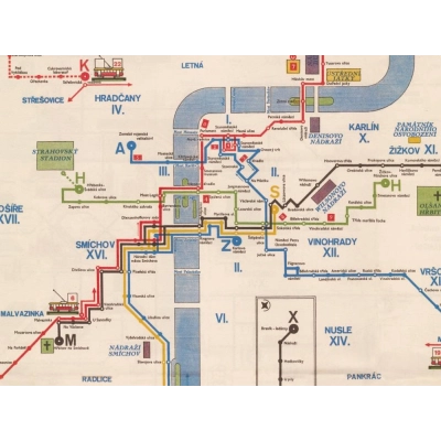 Plán sítě autobusů hl. m. Prahy 1938