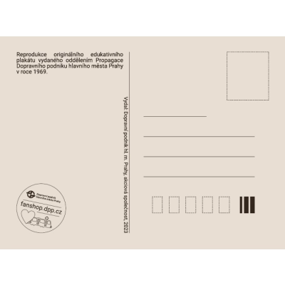 Pohlednice s retro motivem Buďte ohleduplní (1969)